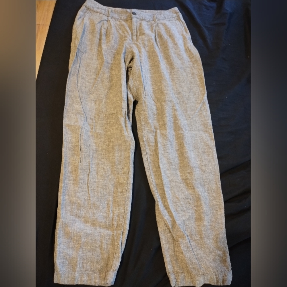 A New Day Linen Blend Pants Size 6 Button Zip Closure Front Pockets Lightweight